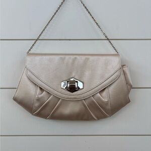 Kate Landry Shimmering Beige Clutch